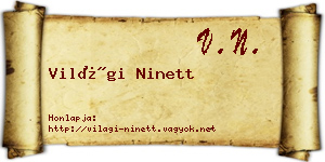 Világi Ninett névjegykártya